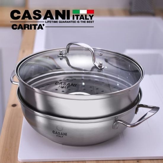 까사니 까리따 2단 만두 찜요리 스텐 스티머 냄비30cm