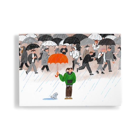 우산 없는 아이 (Art Print) / 일러스트 액자