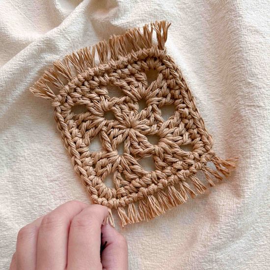 우붓 코스터 코바늘 컵받침 뜨기 DIY 초보 뜨개 키트 