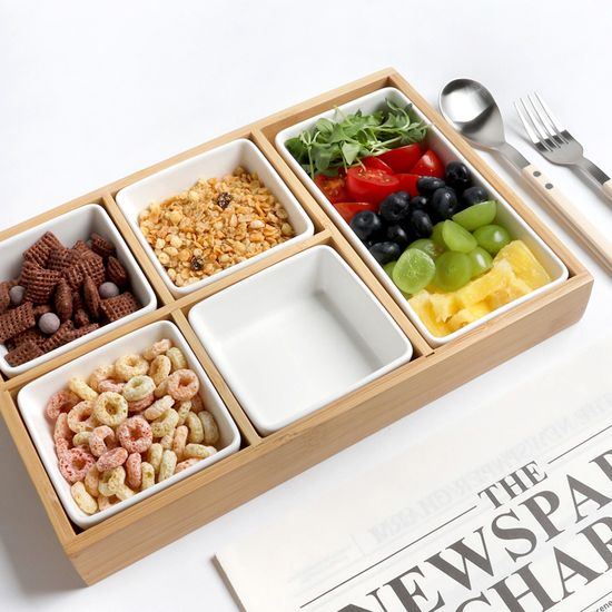 뉴보먼 우드 트레이 나눔접시 플레이트 세트 E타입