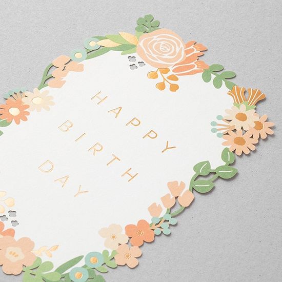 Card Laser cutting - Birthday Flowers