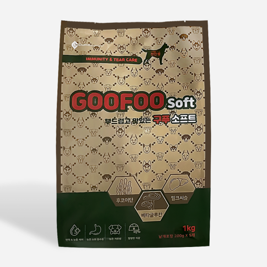 구푸소프트 노령견 노견 후코이단 눈물 면역 사료 1kg