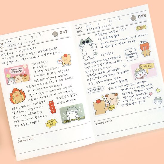 오첵 귀염뽀짝 일상감정 스티커세트