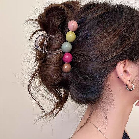 예쁜 캔디 하트 동글 왕볼 집게핀 여름 헤어 머리 삔