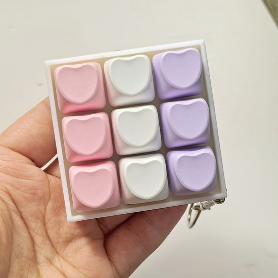 피젯 키보드 파스텔 하트 버튼 블럭 딸깍이 키캡 토이