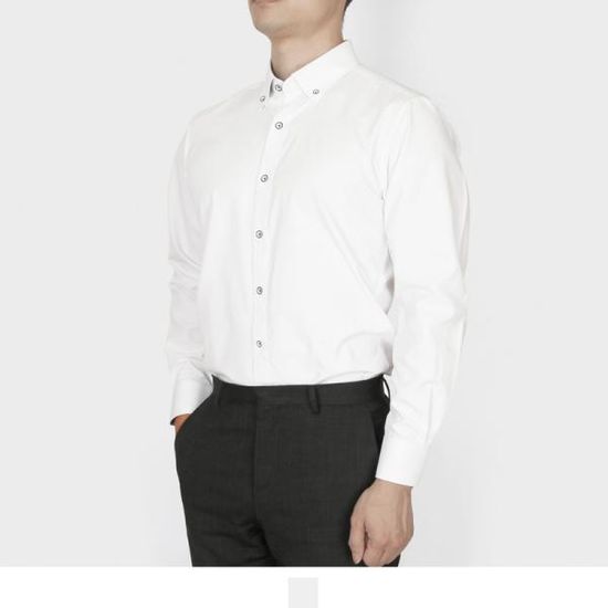 남자 슬림핏 와이셔츠 긴팔 정장 셔츠 단추 면접 출근