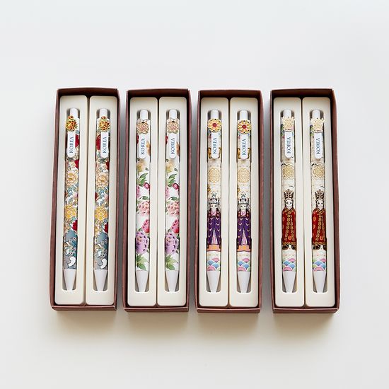 한국 전통기념품 8종 채색 민속 볼펜세트