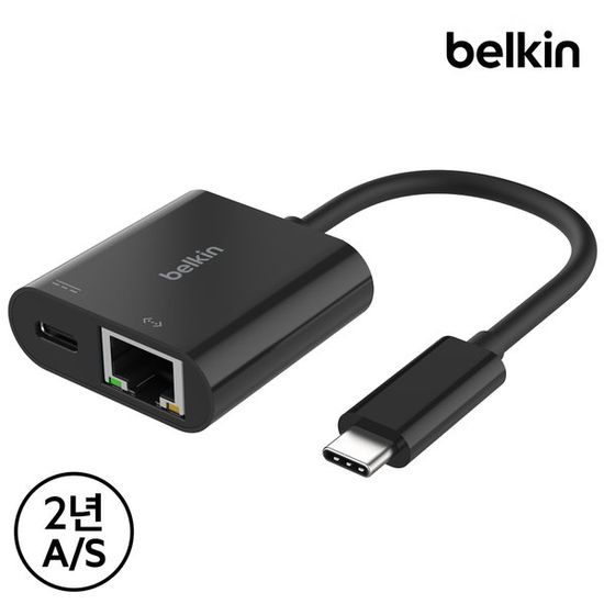 벨킨 C타입 이더넷 100W 충전 어댑터 젠더 INC019bt