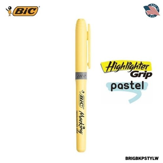 [BiC]수성 형광펜(파스텔옐로우) 12p /BRIGBKPSTYLW