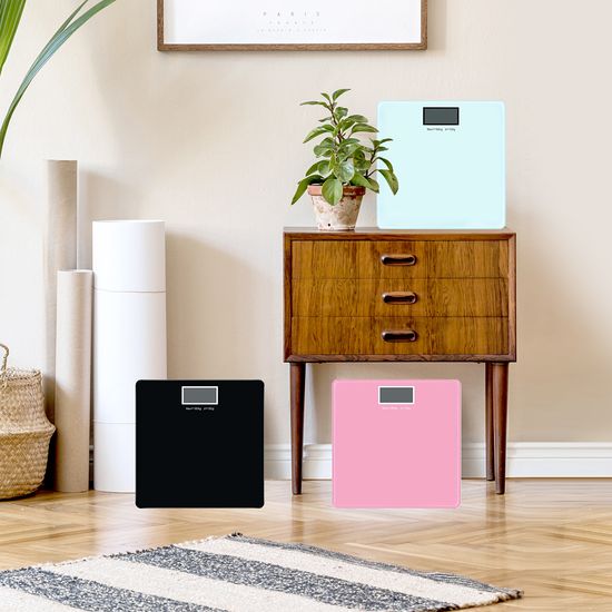 노바리빙 컬러 백라이트 사각 미니 체중계 LCD