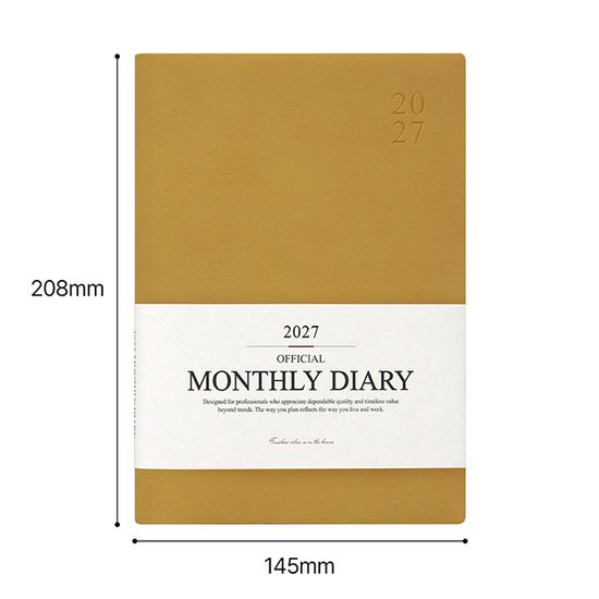2027 오피셜 A5 먼슬리 다이어리 (날짜형 25절 월간)