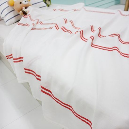 투라인 레드 여름이불 린넨이불