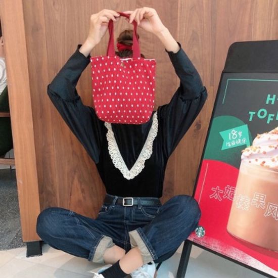 어나더뷰 패턴 플리츠 미니 도트백 에코백 853