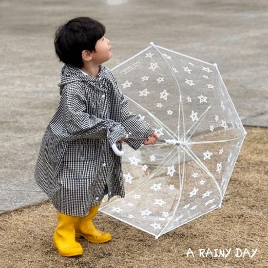 [A RAINY DAY] 아동용 투명 돔 우산