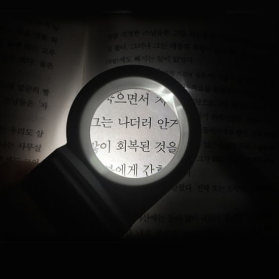 [아이루페] LED조명손잡이돋보기-그레이