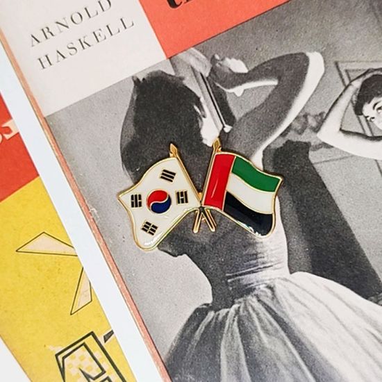 한국-아랍에미리트 국기 교차 뱃지