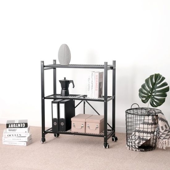 원터치 접이식폴딩 모아르 메탈랙 철제선반 3단+3단