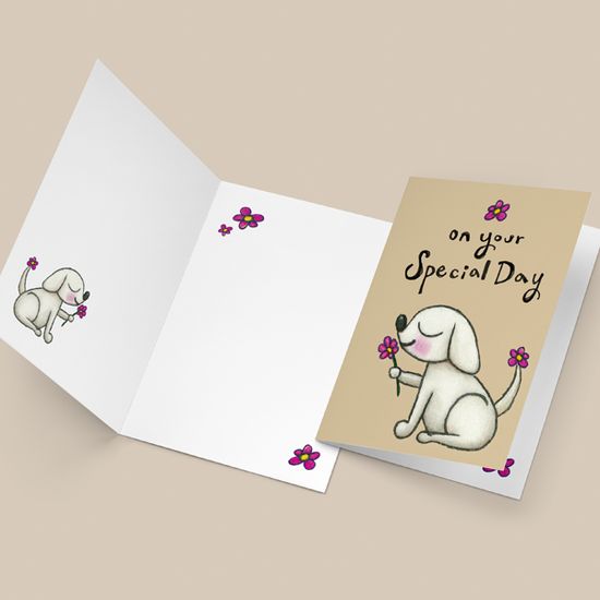 ON YOUR SPECIAL DAY 강아지카드 캘리그라피