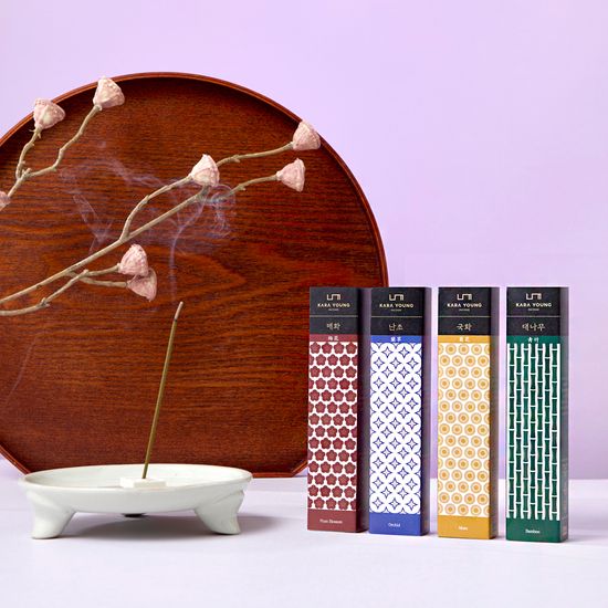 카라영 인센스 사군자 4종 세트+홀더