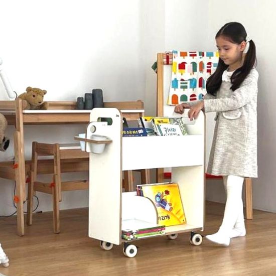 엘리북카트 도서관 북트롤리 바퀴달린책장 5color 택