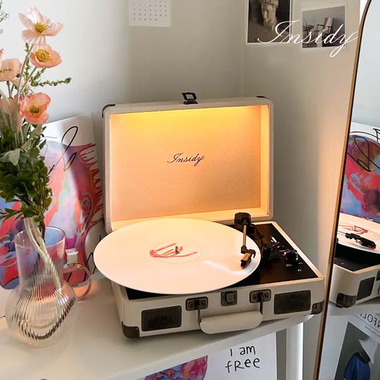 인사이디 무선 조명 LP 턴테이블 IBT-Retro Light