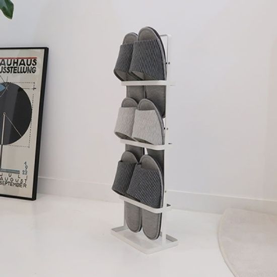 화이트 스틸 6구 슬리퍼꽂이 거치대