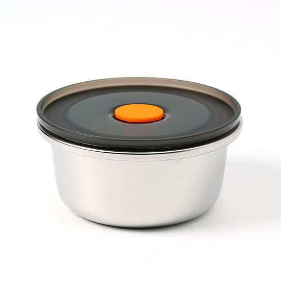 [온프레시] 락킹 원형 스텐 밀폐용기 납작 반찬통