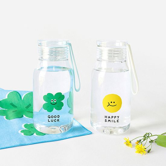 스마일 스트랩 투명 보틀