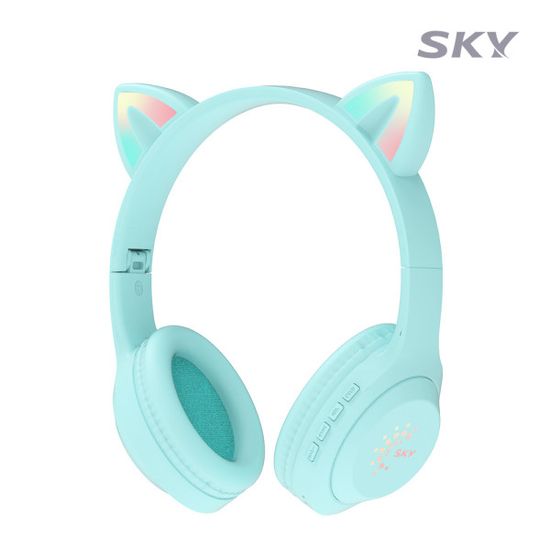 스카이 핏 키티 LED 어린이 청력보호 블루투스 헤드셋