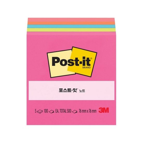 3M 포스트잇 654-5PK 팝티미스틱 5패드 9000 76X76