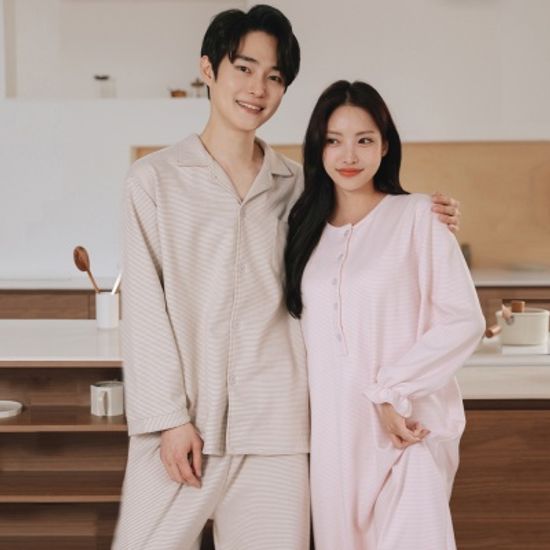 신축성 좋은 프리미엄 후리스 피치 기모 커플 잠옷 