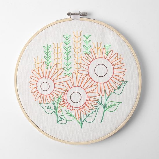 DIY 프랑스자수 패키지(해바라기) 자수틀 공예