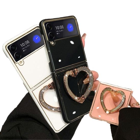 갤럭시 z플립5 예쁜 하트 링 고리 핑거톡 하드 케이스