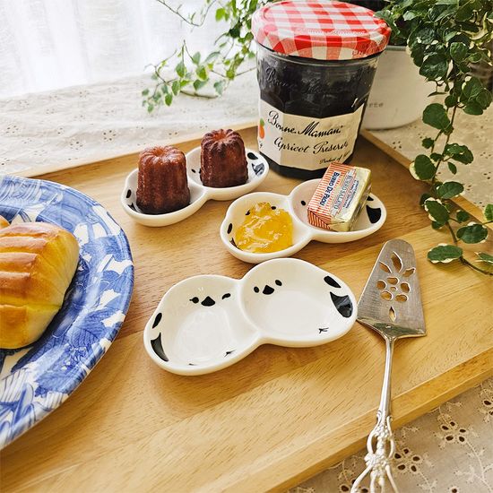 아기새 도자기 2구 종지 미니 소스접시 3p set