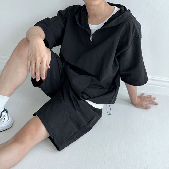 키노 남성 타슬란 아노락 후드 상하의 세트 트레이닝