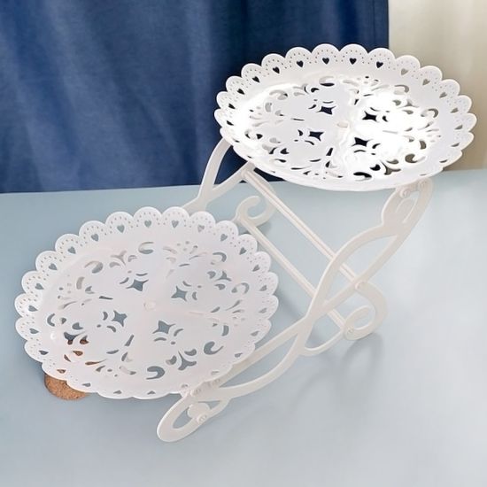 스위트가든 2단 디저트 트레이 케이크 접시 하트