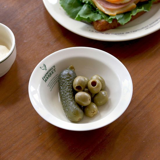 파밍스 마켓 레터링 찬기, 반찬그릇 12cm 1p