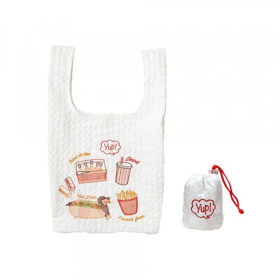 [Yup! 에코백] 지퍼 스트랩 접이식 파우치 장바구니