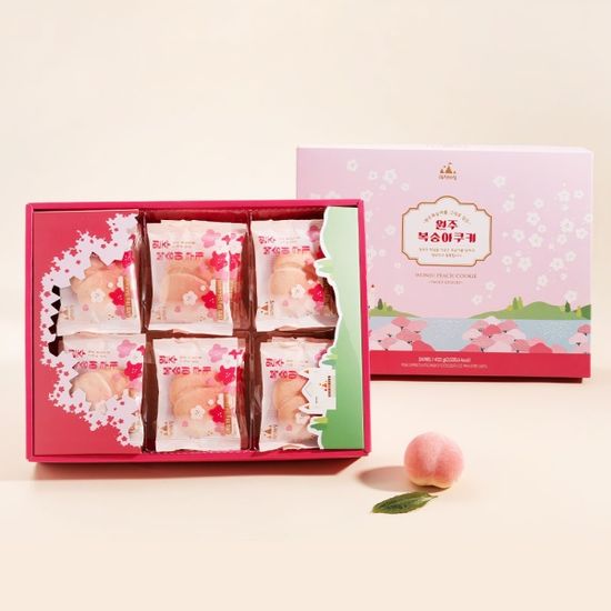 [과자의 성] 원주 복숭아 쿠키 8개/24개입 택1