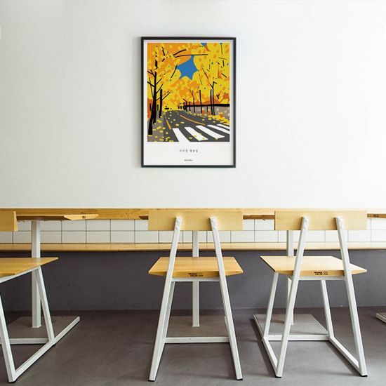 덕수궁 돌담길 M 디자인 포스터 한국 서울