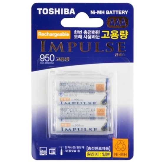 [도시바] 도시바충전지 AAA4P (900mAH) [팩/1] 302485