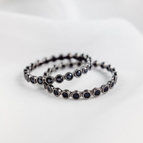 실버 블랙스피넬 가드링 반지