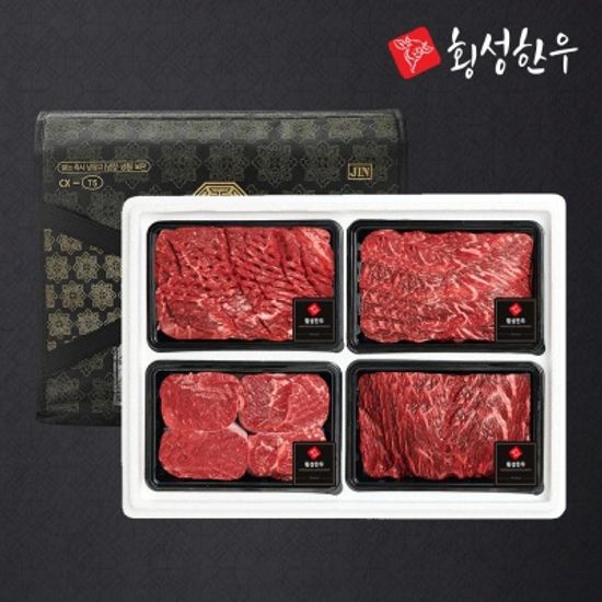 [횡성한우] 1등급 암소 프리미엄 정육세트 1호 1.6kg