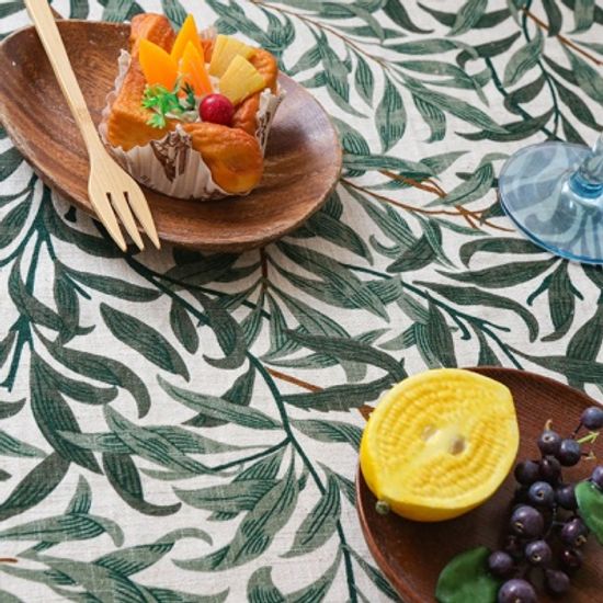 리프 면린넨 식탁보 테이블보