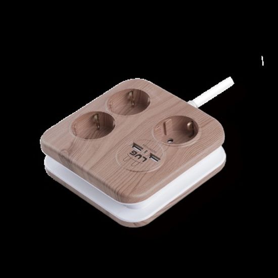 큐브 사각 2포트 USB 멀티탭 멀티콘센트 3구