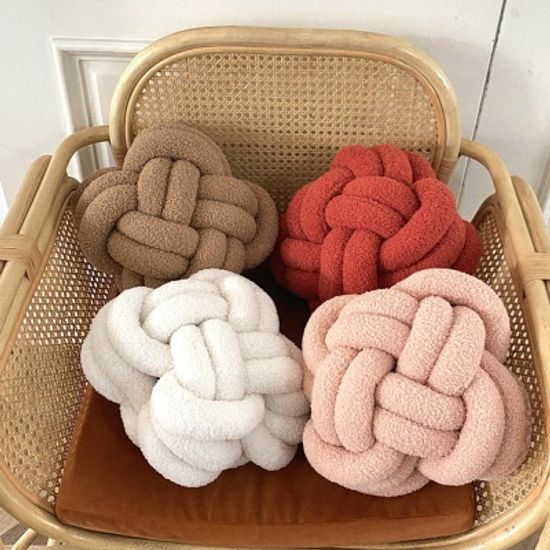 양털 꽈배기 덴마크 매듭 소파쿠션