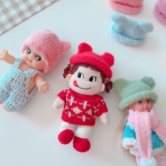 인형용 곰돌이 모자 비니