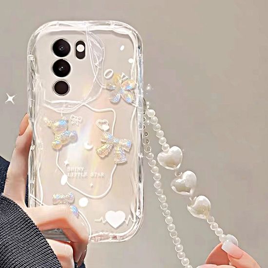 갤럭시 a23 a21s a24 22 리본 하트 스트랩 물결케이스