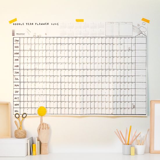 멜로우 두들 연간 플래너 2026 달력 1매+스티커3매