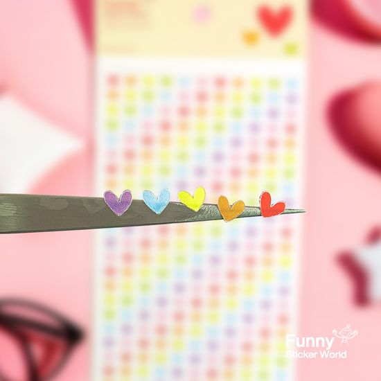 퍼니스티커 63-50P 두근 미니하트 PVC 다이어리데코